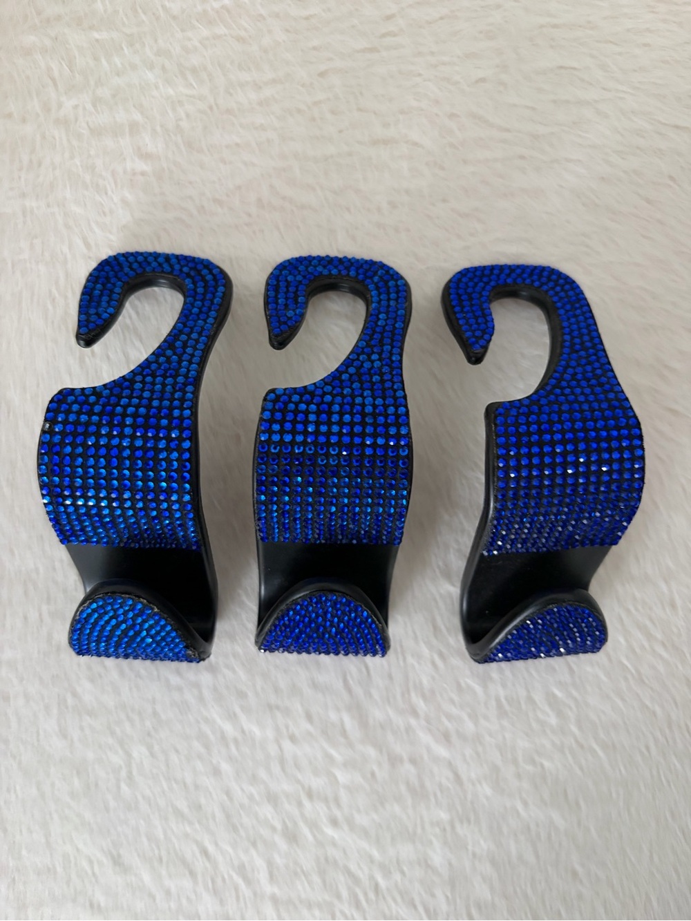 3 pcs bedazzled car seat headrest hooks